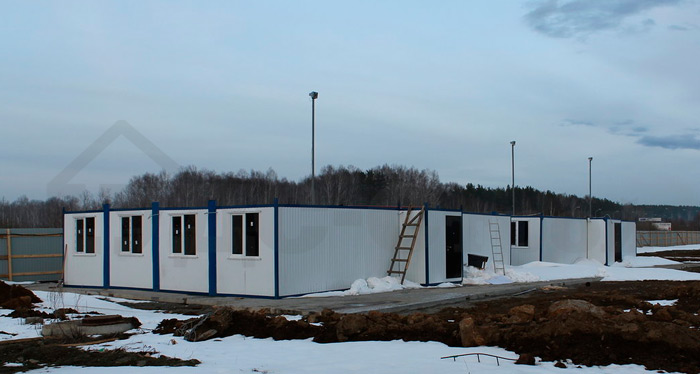 Модульный штаб строительства размером 12×14.4 м